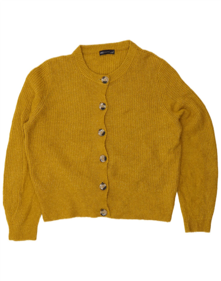 Marks & Spencer Dame Cardigan Sweater UK 16 Stor Gul Akryl