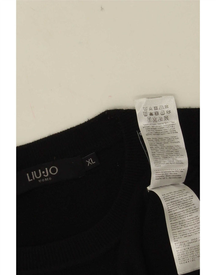 Liu Jo Herre sweater med rund hals XL sort viskose