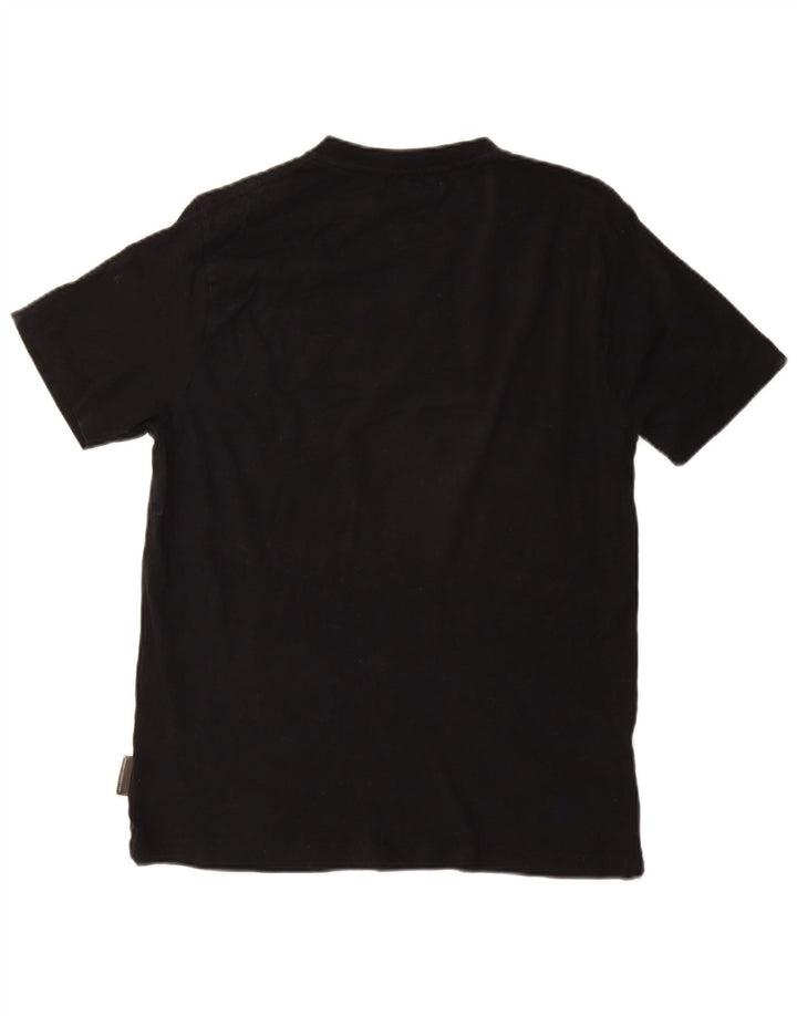 French Connection Dame Grafisk T-Shirt Top UK 14 Medium Sort Bomuld