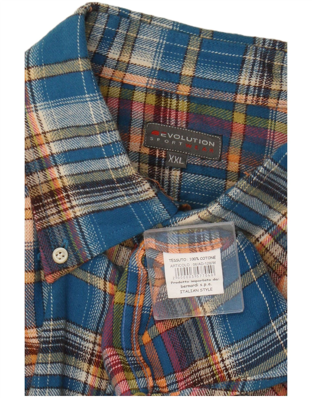 Evolution Herre Flanelskjorte 2XL Blå Plaid Bomuld