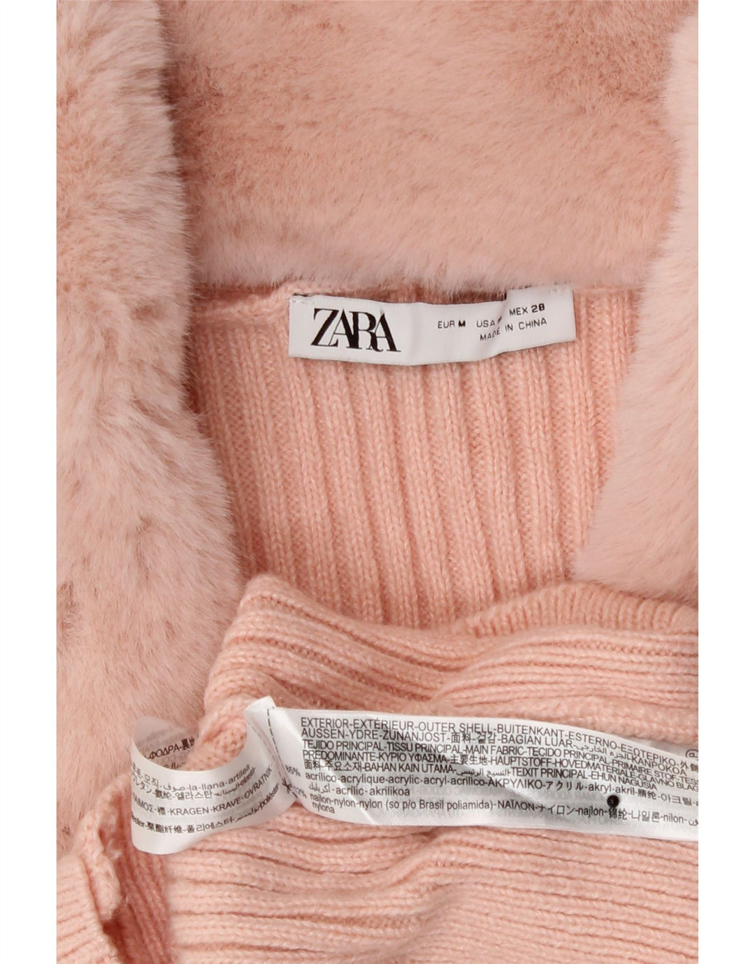 Zara Womens Crop Cardigan Sweater UK 12 Medium Pink Akryl