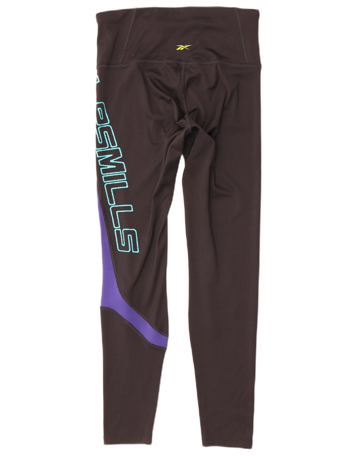 Reebok Grafiske Leggings til kvinder UK 12/14 Medium Sort Colourblock