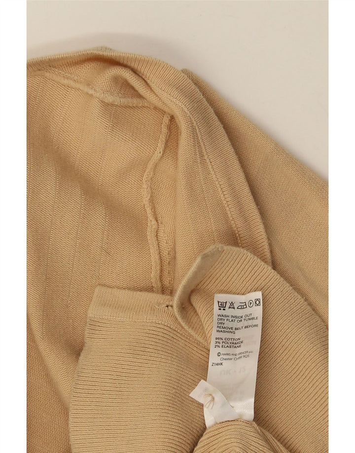 MARKS & SPENCER Dame Crop Cardigan Sweater UK 12 Medium Beige Bomuld