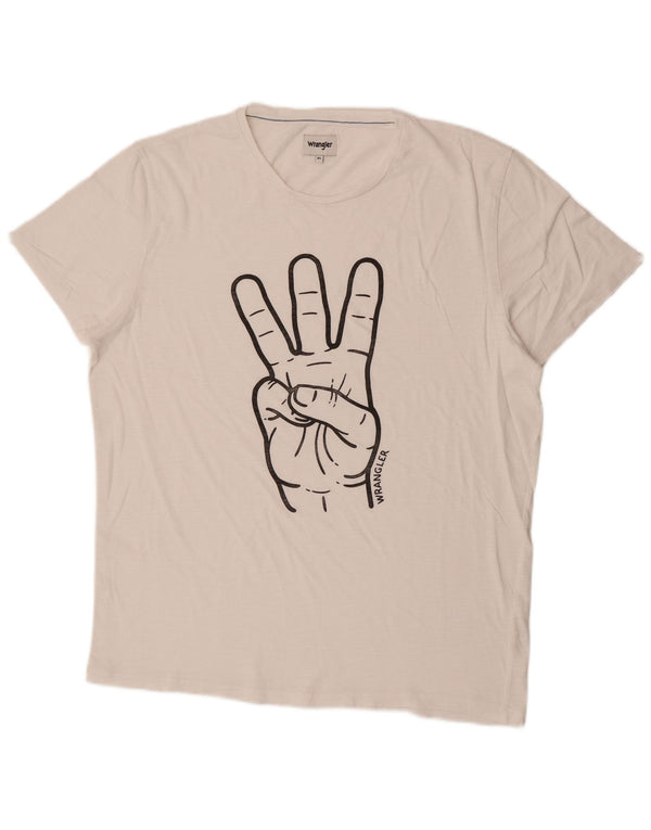 WRANGLER Herre Grafisk T-Shirt Top XL Hvid