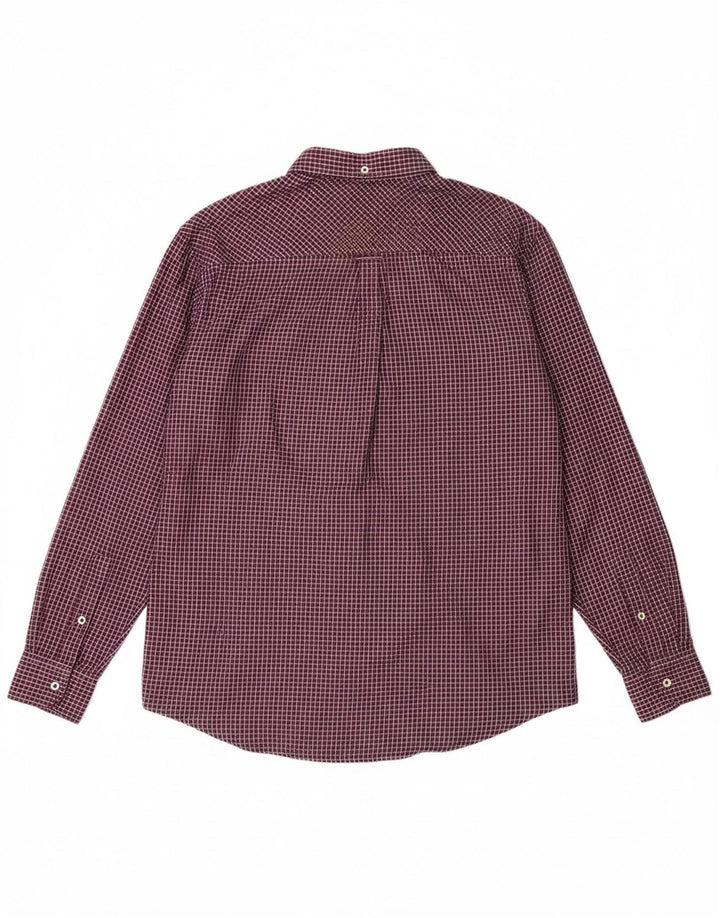 BEN SHERMAN Mens Shirt Large Purple Check Cotton