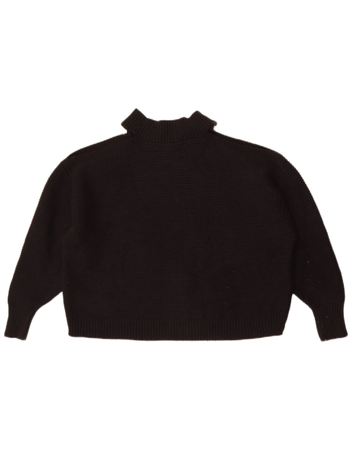 Zara Dame Oversized Turtle Neck Jumper Sweater UK 14 Medium Black