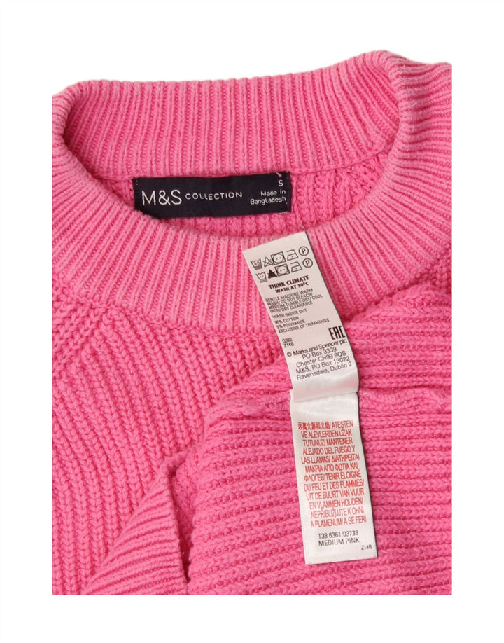 Marks & Spencer Dame sweater med rund hals DK 8 Small Pink Bomuld
