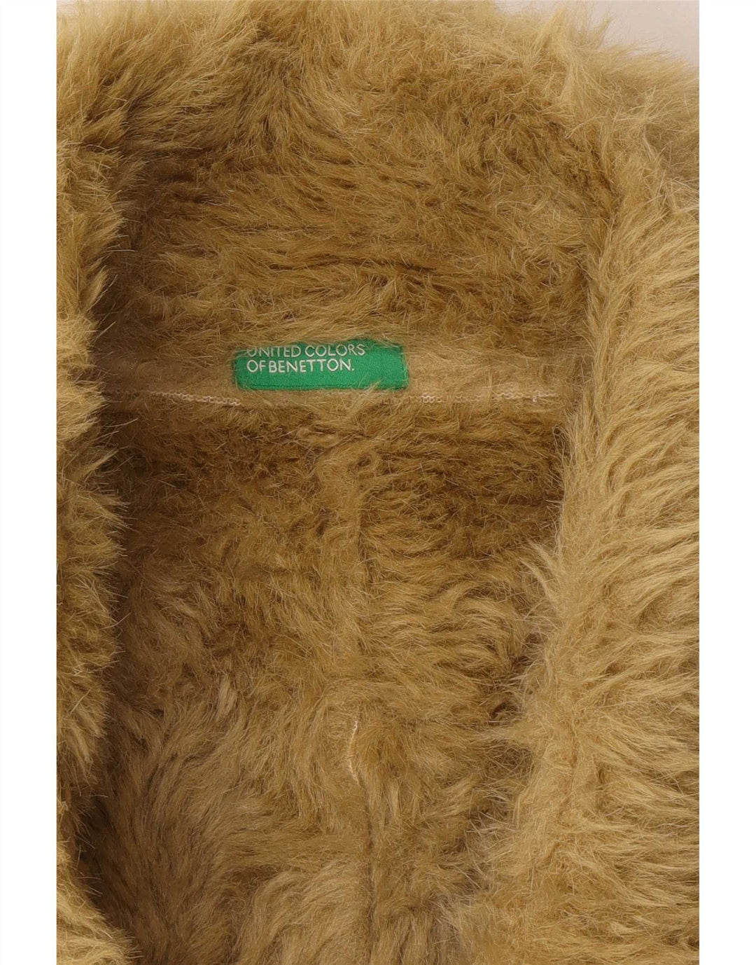 Benetton Sherpajakke til kvinder IT 46 Stor grøn polyester