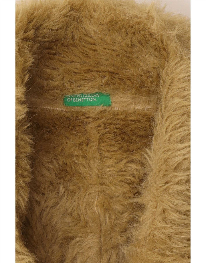 Benetton Sherpajakke til kvinder IT 46 Stor grøn polyester