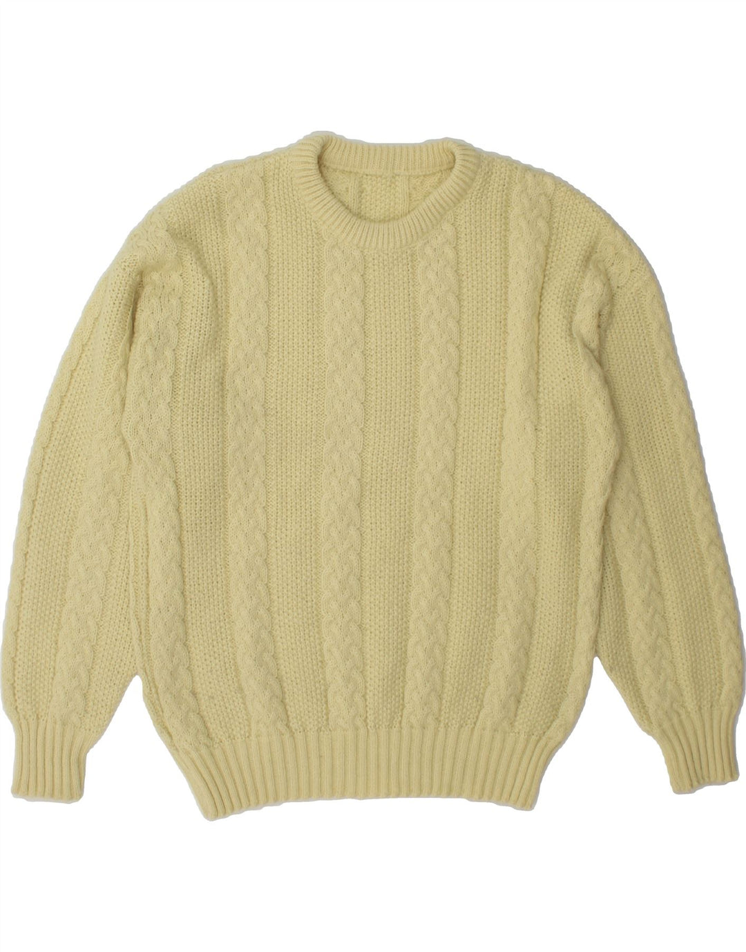 VINTAGE Womens Crew Neck Jumper Sweater UK 14 Large Yellow Vintage Vintage and Second-Hand Vintage from Messina Hembry 