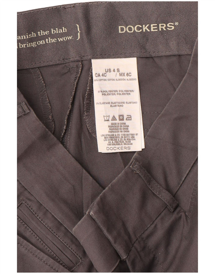 DOCKERS Lige fritidsbukser til kvinder US 4 Small W30 L30 Grå polyester