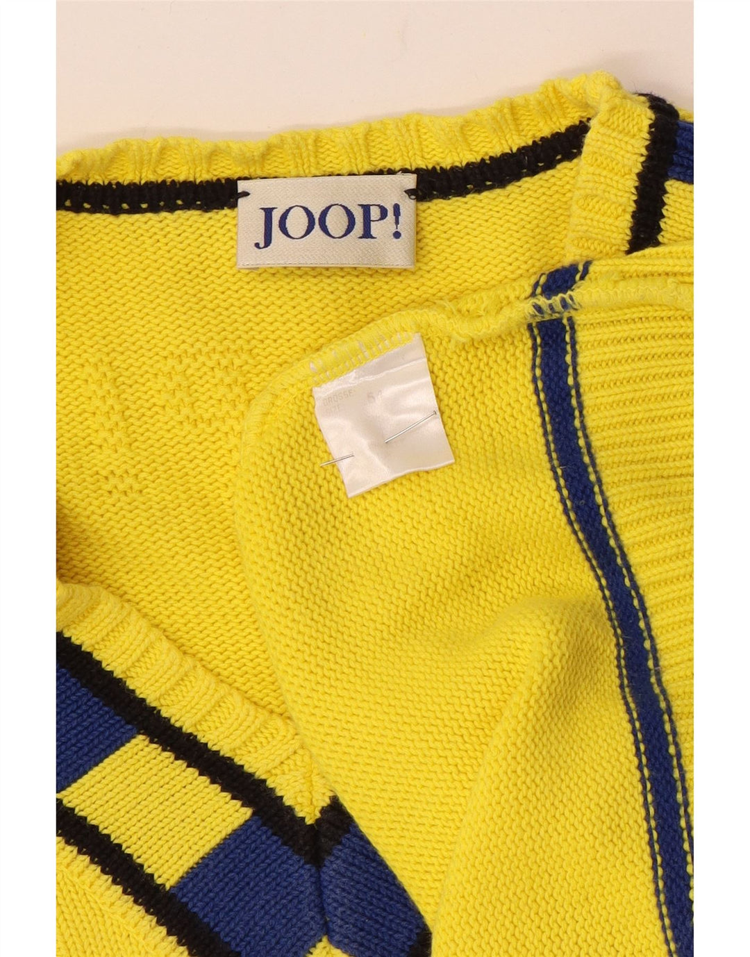 Joop Herre V-hals sweater IT 54 XL Gul Argyle/Diamant
