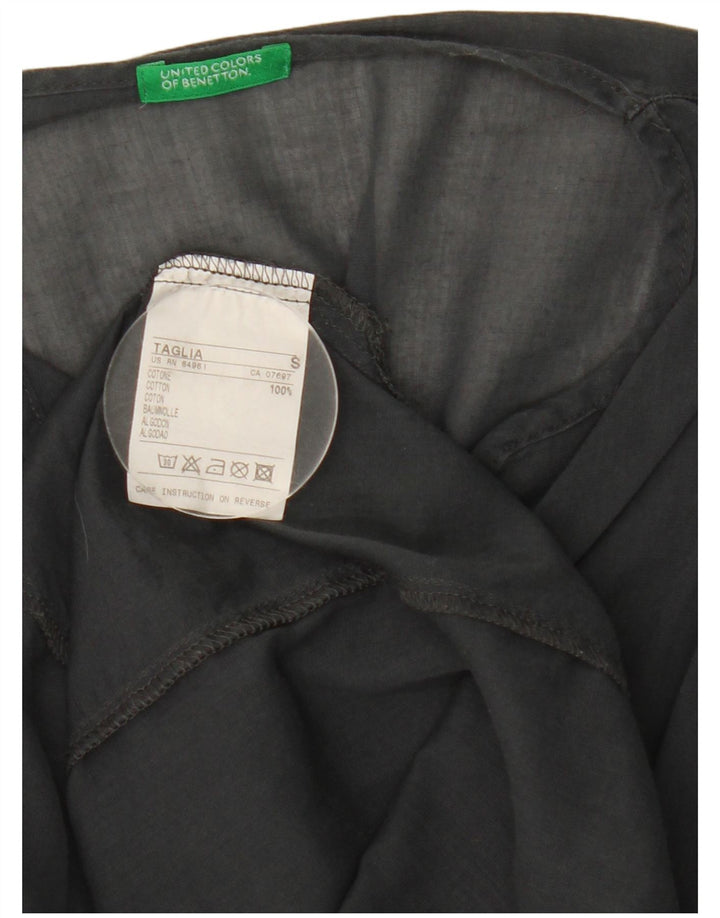 Benetton Dame Se Through Oversized Tunikakjole UK 10 Lille Grå Bomuld