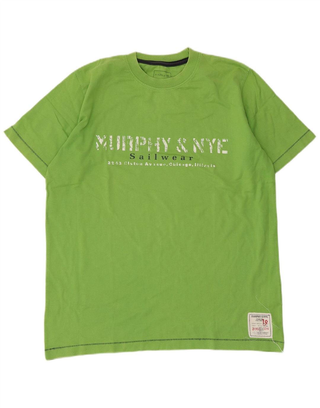 Murphy & Nye Herre grafisk T-shirt top mellemgrøn bomuld
