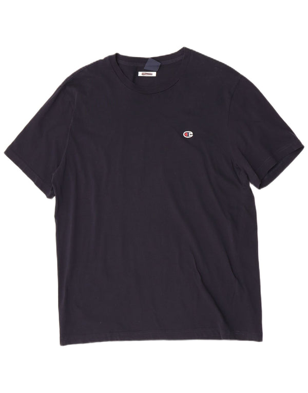 Champion Dame T-Shirt Top UK 22 3XL Marineblå Bomuld