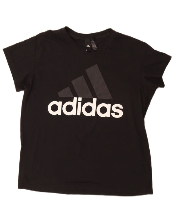 Adidas Dame Grafisk T-Shirt Top UK 20/22 XL Sort