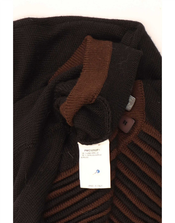 Vintage Dame Crop Cardigan Sweater IT 44 Medium Sort Stribet