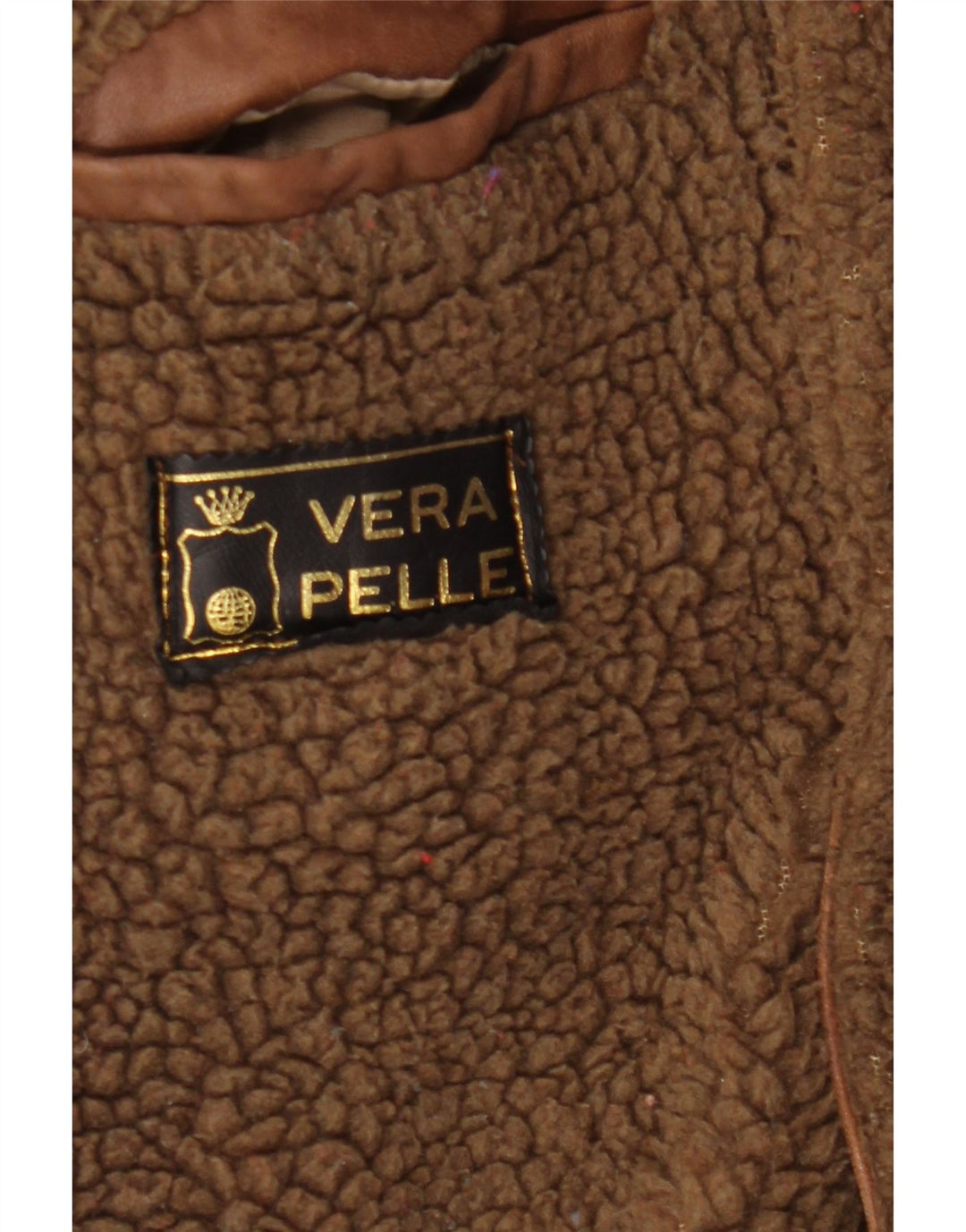 Vintage herre læder sherpajakke UK 38 medium brunt læder