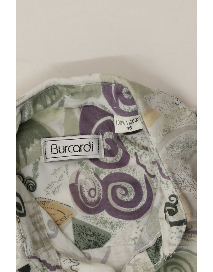 BURCARDI Mens Abstract Pattern Shirt Size 38 Medium Green Colourblock Vintage Burcardi and Second-Hand Burcardi from Messina Hembry 
