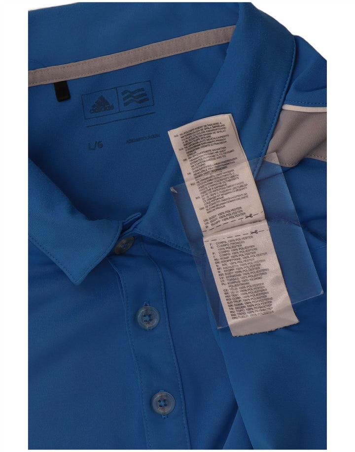 Adidas Polo Shirt til mænd, stor blå farveblok polyester