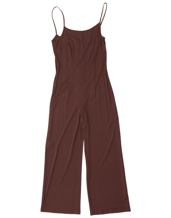Vintage Dame Ærmeløs Jumpsuit UK 12 Medium Brown