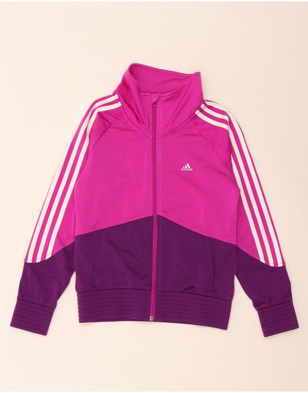 ADIDAS Træningsdragt til piger Topjakke 11-12 år Pink Colourblock Polyester