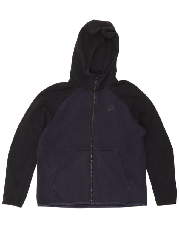 NIKE Hættetrøje med lynlås til mænd Stor marineblå Colourblock Bomuld