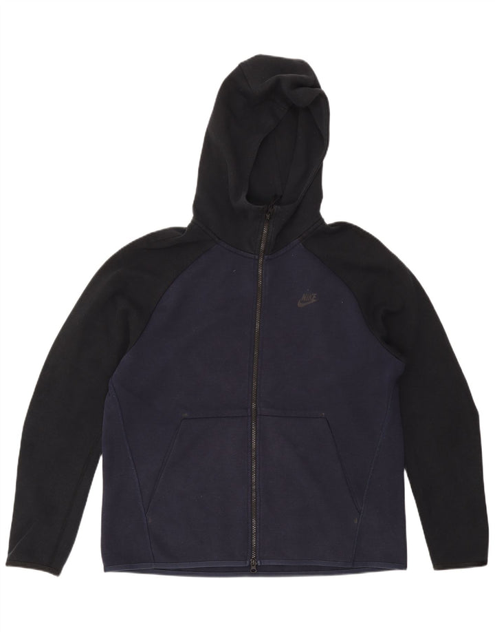 NIKE Hættetrøje med lynlås til mænd Stor marineblå Colourblock Bomuld