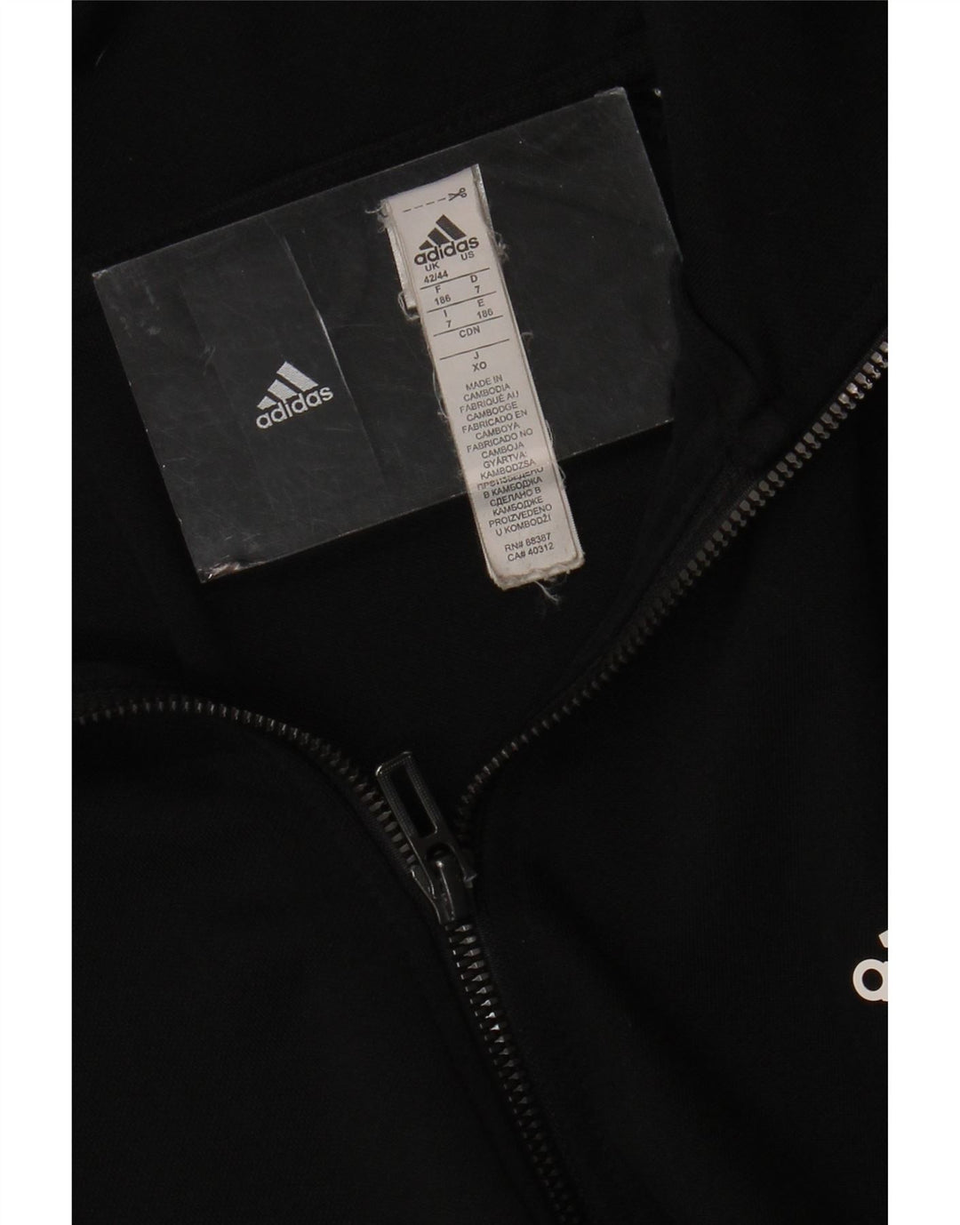 ADIDAS Træningsdragt til mænd Topjakke UK 42/44 Stor sort polyester
