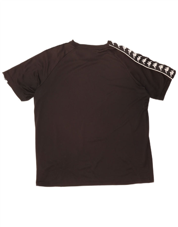 Kappa Herre Grafisk T-Shirt Top 2XL Sort Colourblock Polyester