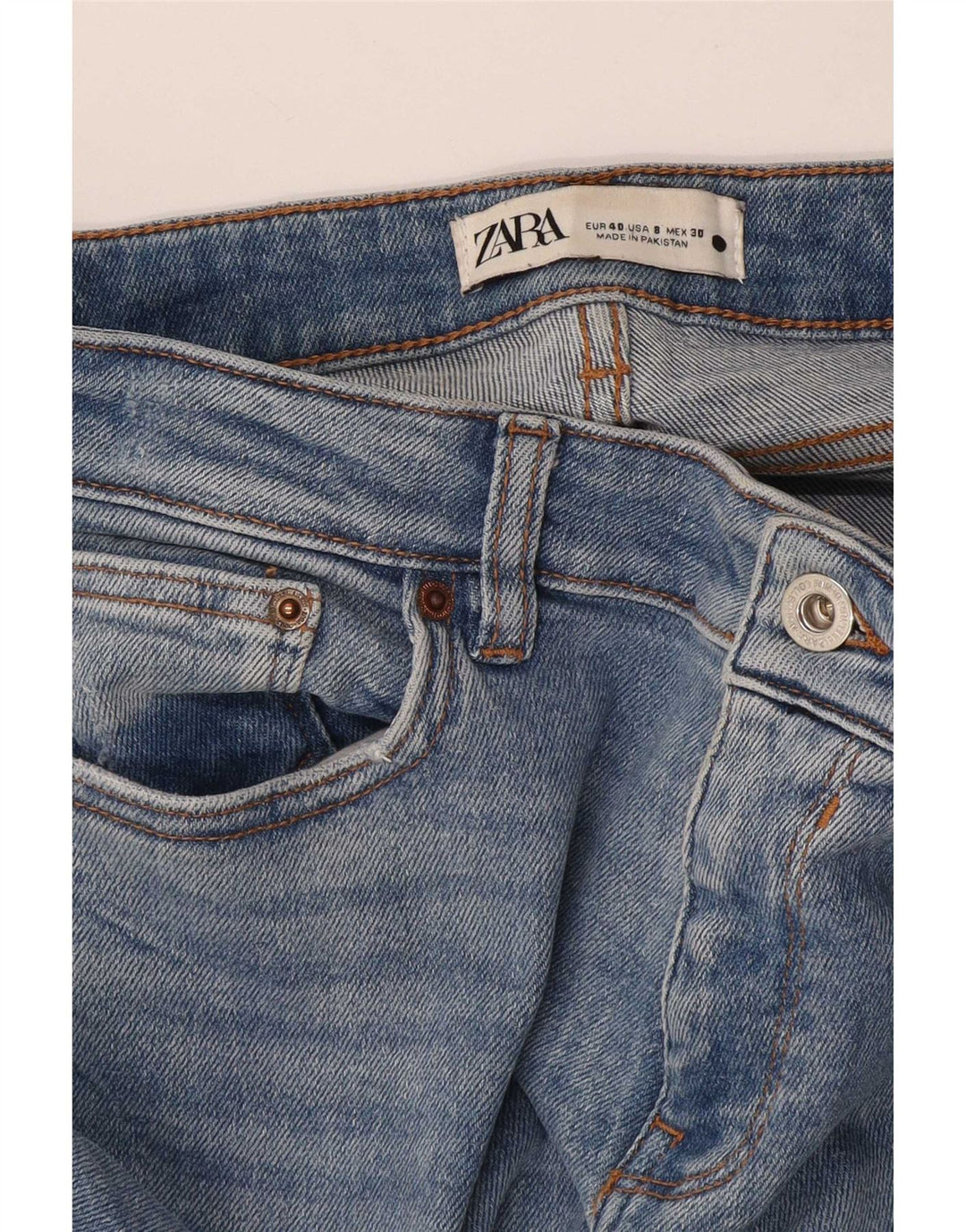Zara Dame Distressed Skinny Jeans EU 40 Medium W30 L28 Blå