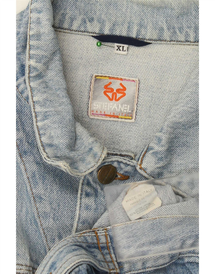 Stefanel Dame denimjakke UK 18 XL Blå Bomuld