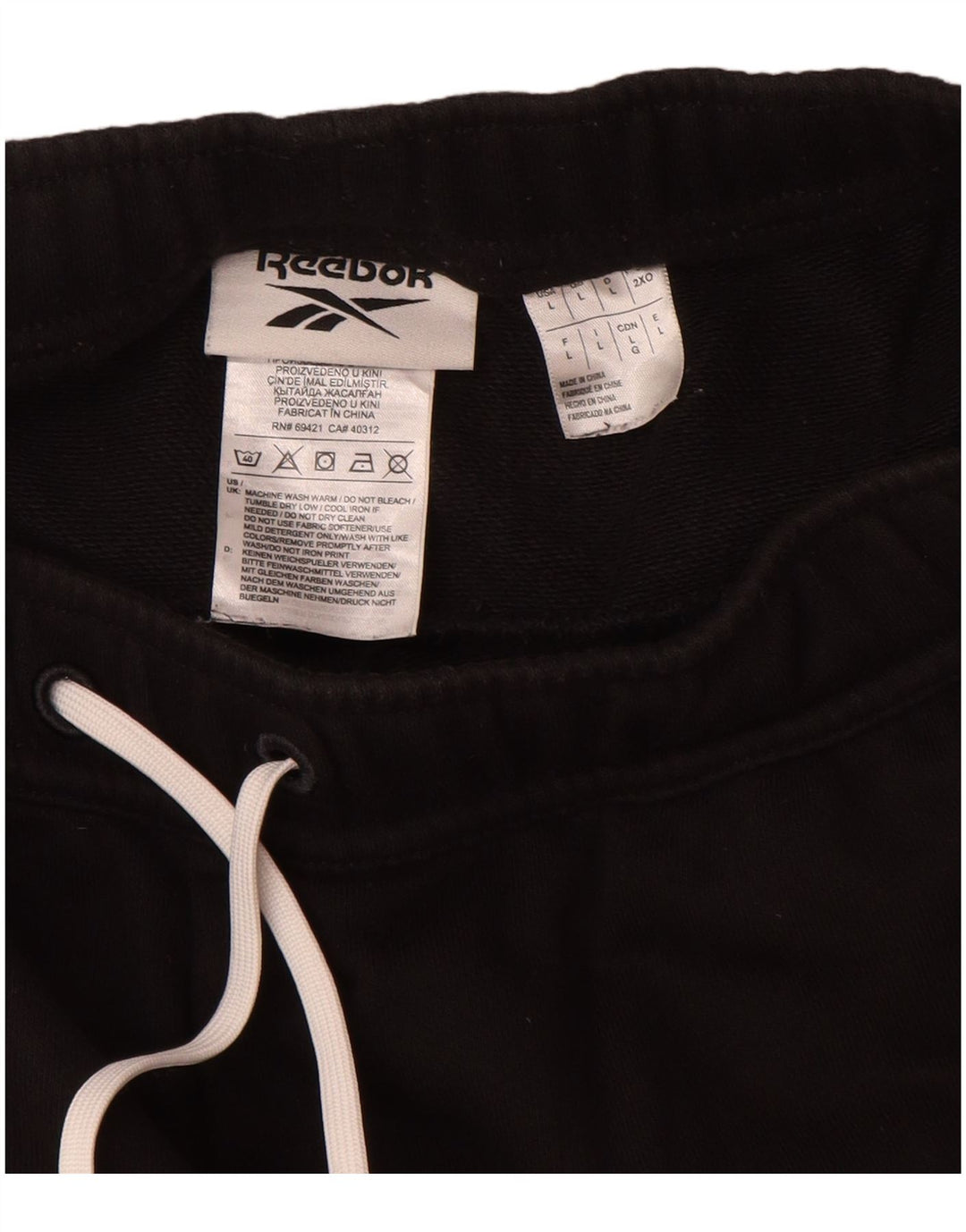 Reebok Herre grafisk træningsdragt Bukser Joggers Large Sort Colourblock