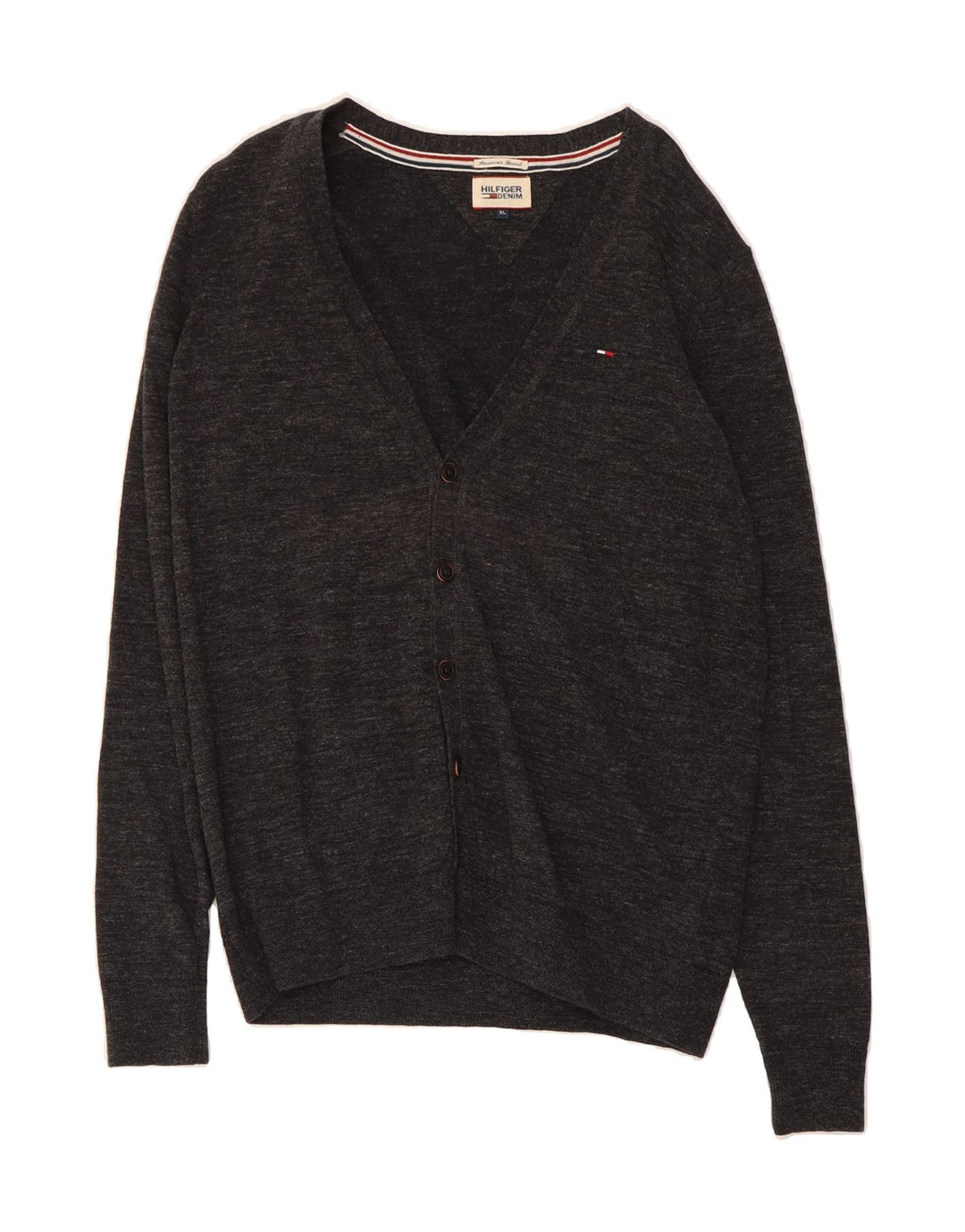 TOMMY HILFIGER Mens Cardigan Sweater XL Grey Cotton Vintage Tommy Hilfiger and Second-Hand Tommy Hilfiger from Messina Hembry 