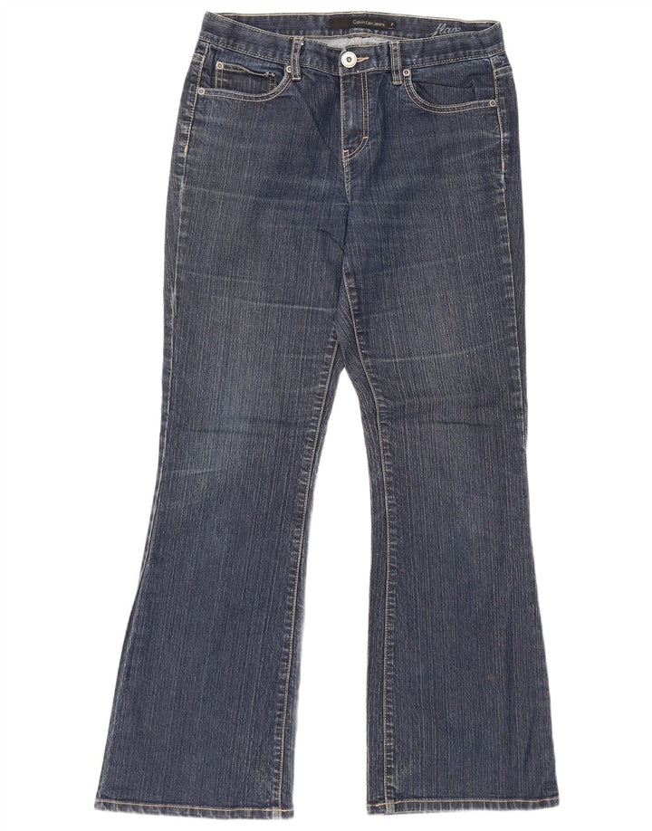 CALVIN KLEIN Dame Flared Jeans US 8 Medium W32 L31 Marineblå Bomuld