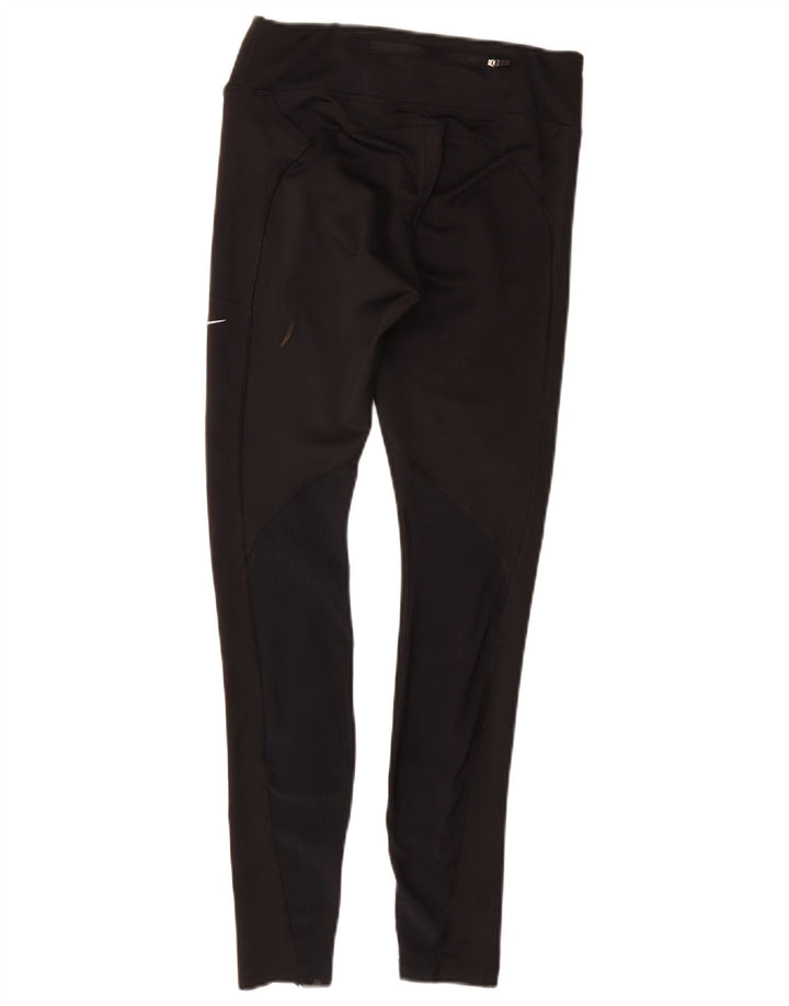 NIKE Womens Dri Fit Leggings UK 8 Small Black Polyester