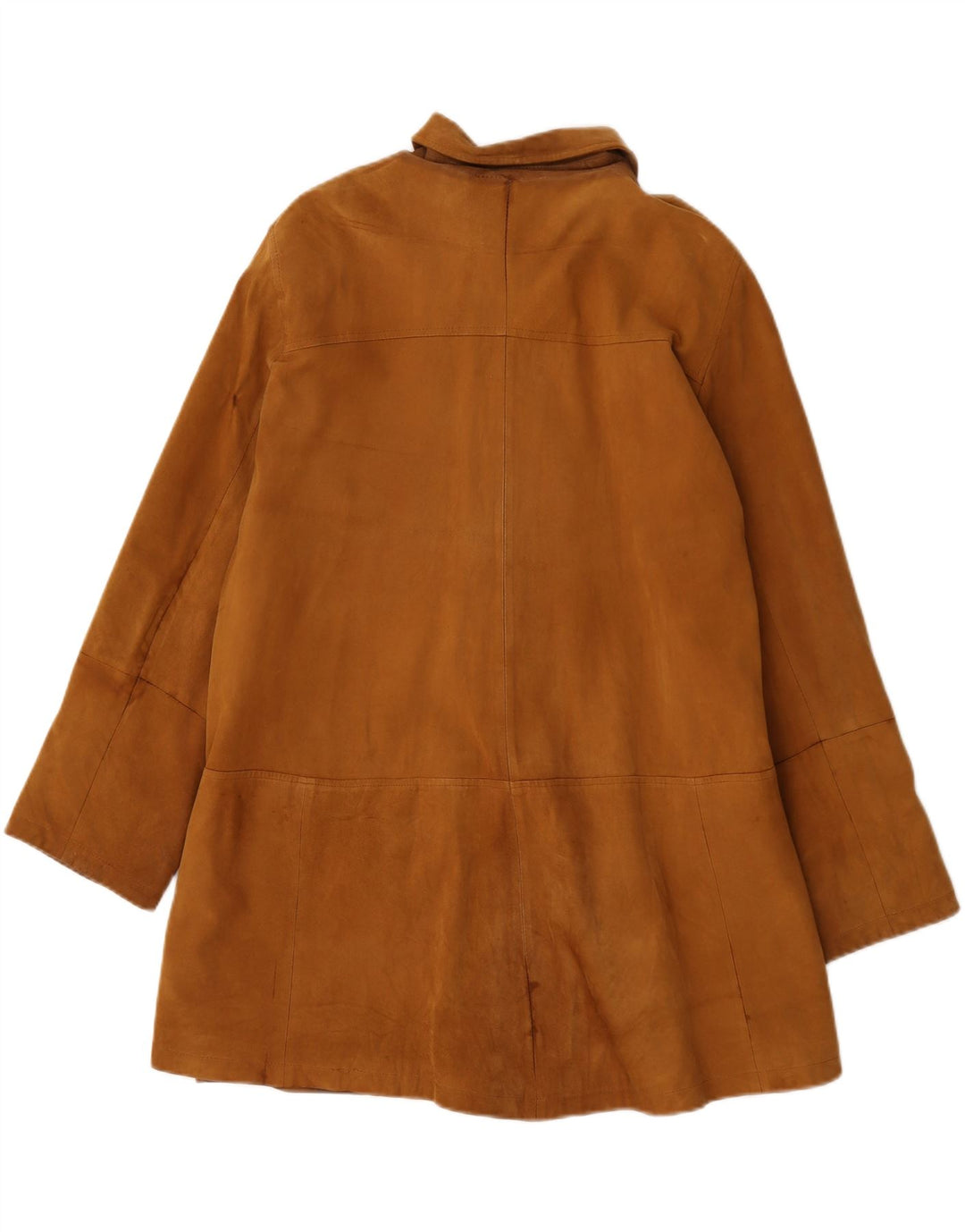 Vintage kvinders oversize læderfrakke UK 20 2XL brunt læder