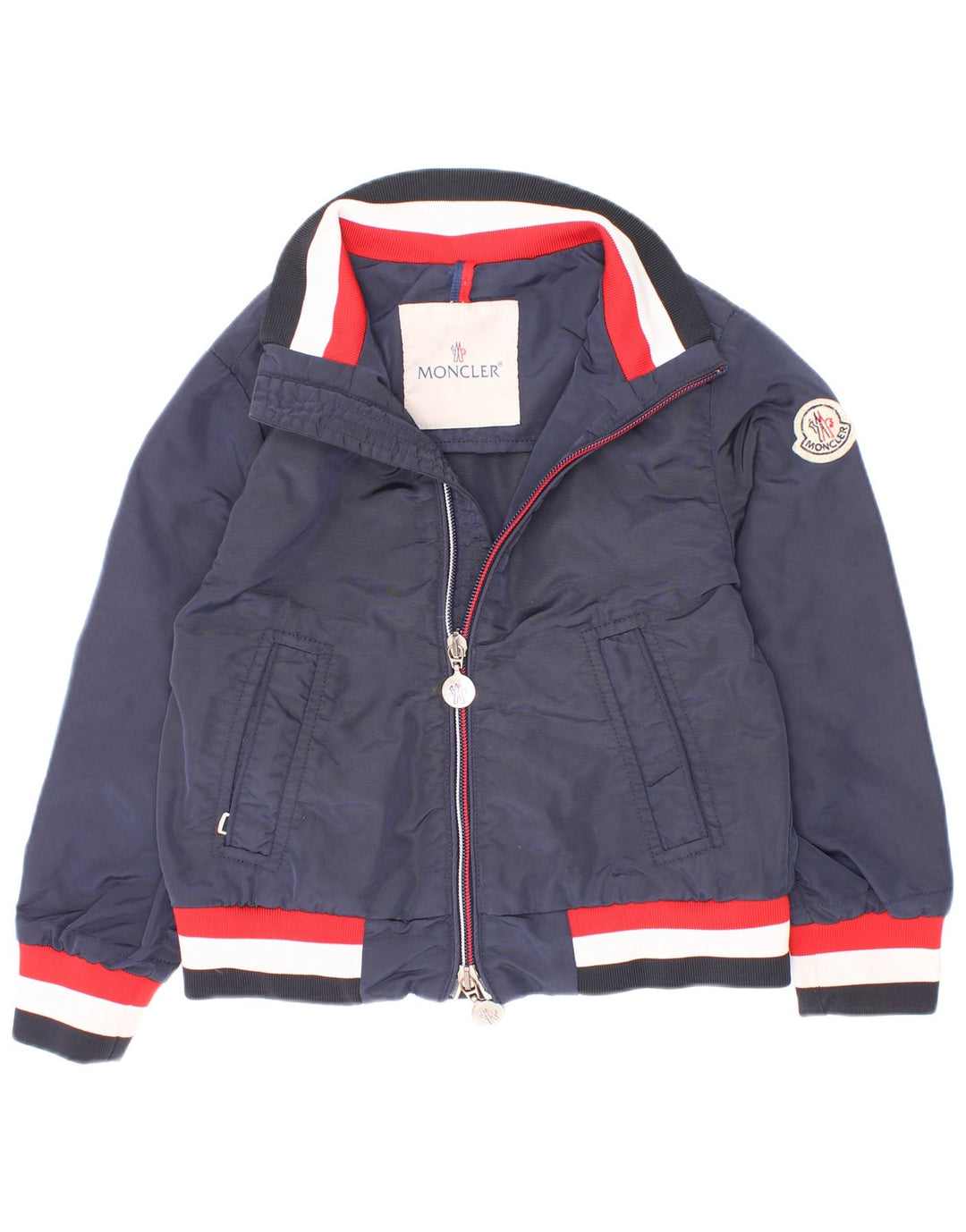 Moncler Boys Bomber Jacket 3-4 år Navy Blue Colourblock Polyamid