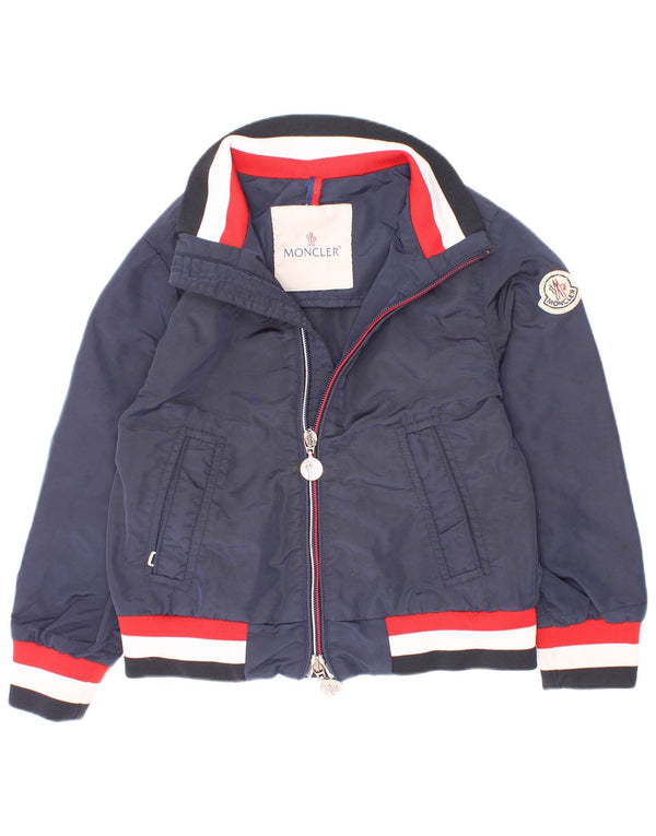 Moncler Boys Bomber Jacket 3-4 år Navy Blue Colourblock Polyamid