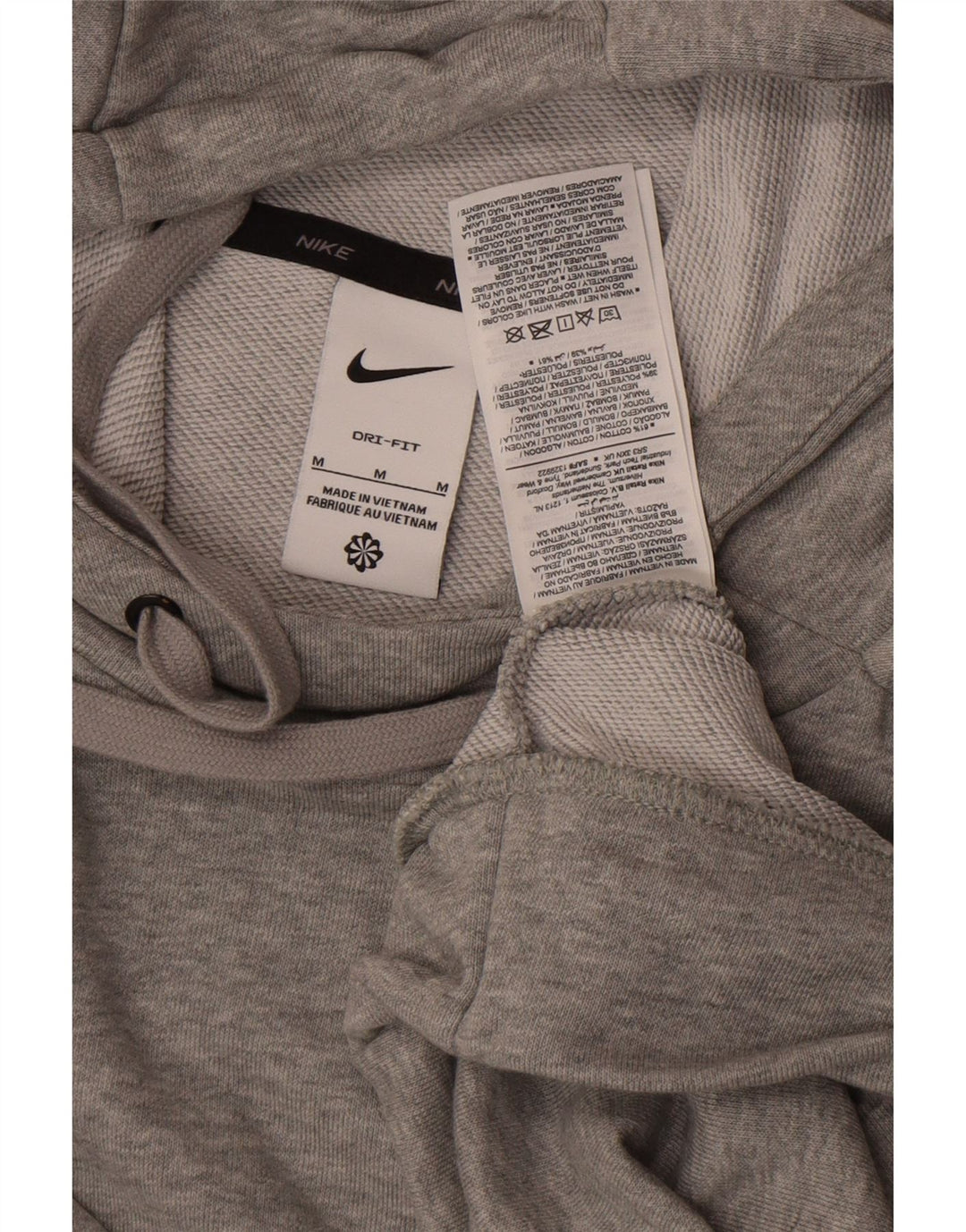 Nike Herre Dri Fit Hoodie Jumper Medium Grey Bomuld
