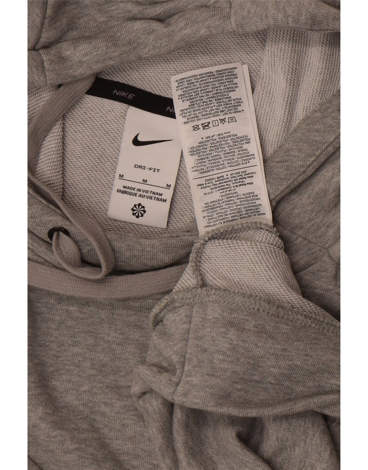 Nike Herre Dri Fit Hoodie Jumper Medium Grey Bomuld