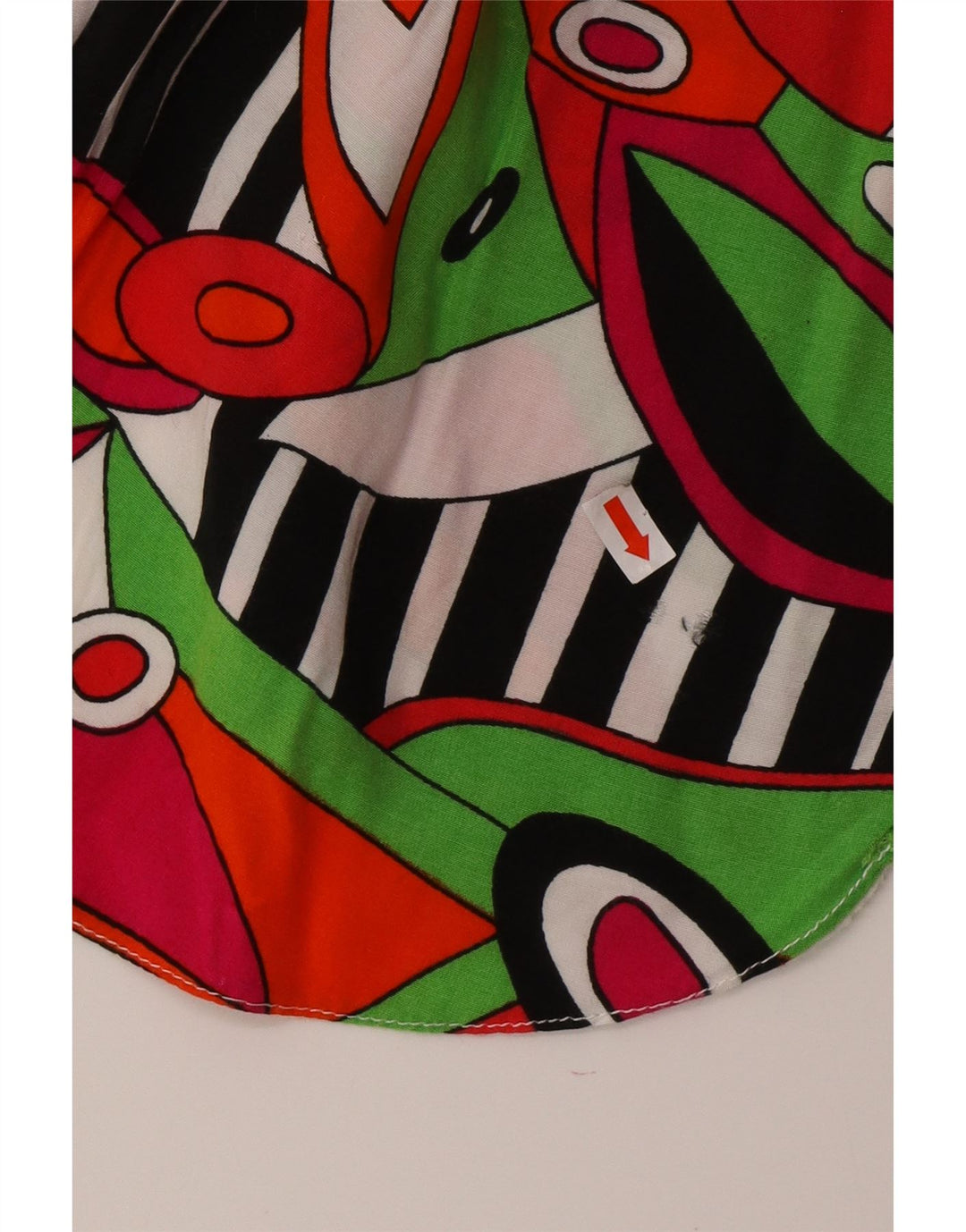 VINTAGE kvinders abstrakt mønster skjortebluse UK 14 Medium Flerfarvet