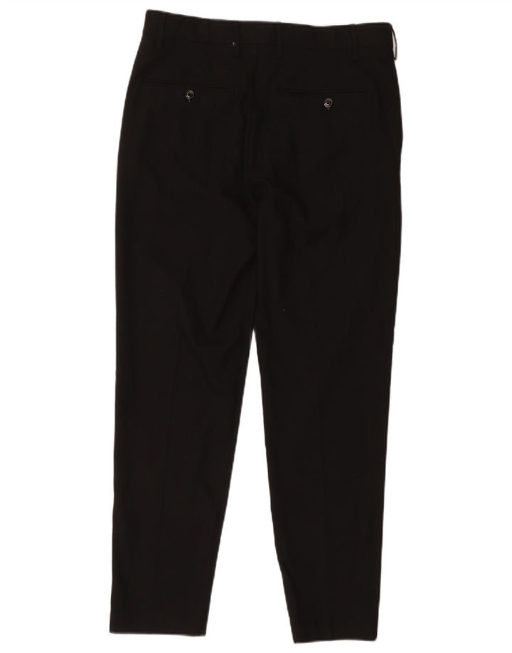 Zara Herre Slim Suit Bukser EU 40 Medium W31 L27 Sort Polyester
