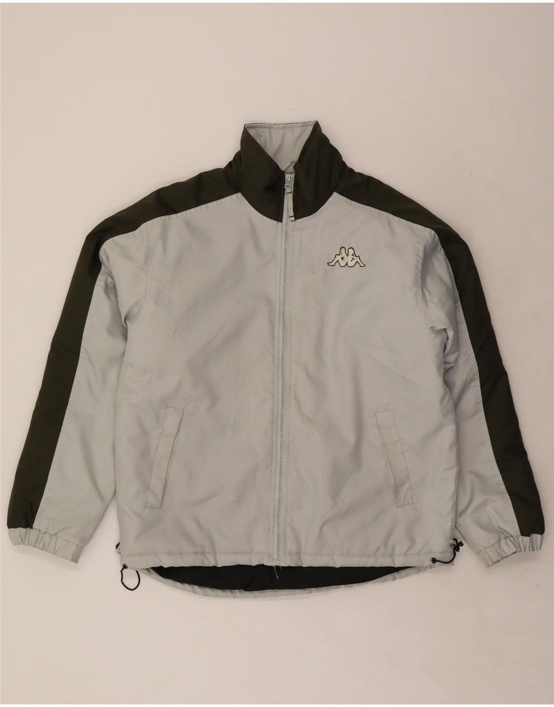 KAPPA Herre Windbreaker Jacket UK 38 Medium Grey Colourblock Polyester