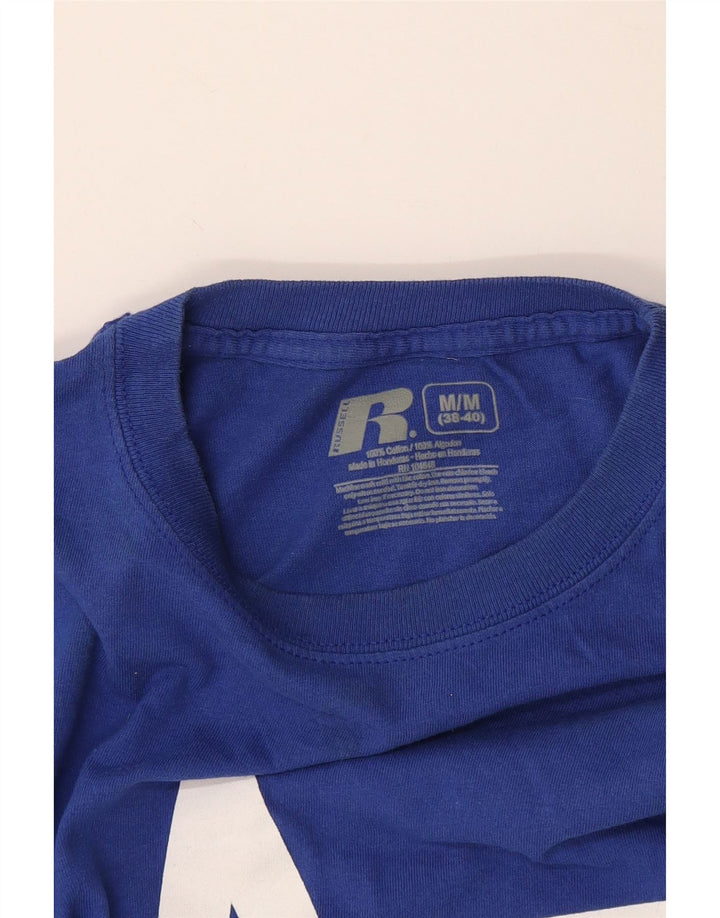 Russell Athletic Herre grafisk T-shirt top mellemblå bomuld