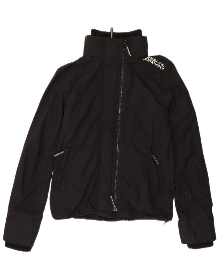 SUPERDRY Dame Windbreaker Jacket UK 14 Medium Sort Nylon
