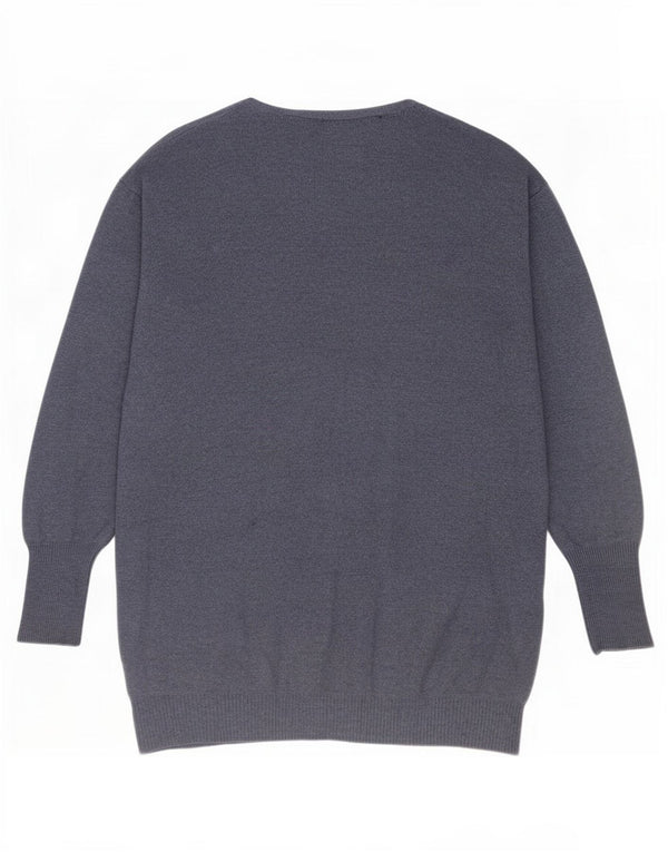 Marks & Spencer Dame Oversized Cardigan Sweater UK 16 Large Navy Blue
