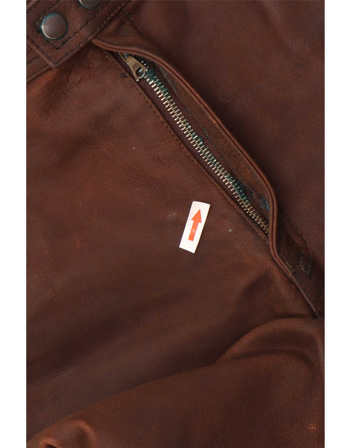 American Eagle Herre lige læderbukser W36 L32 Brun