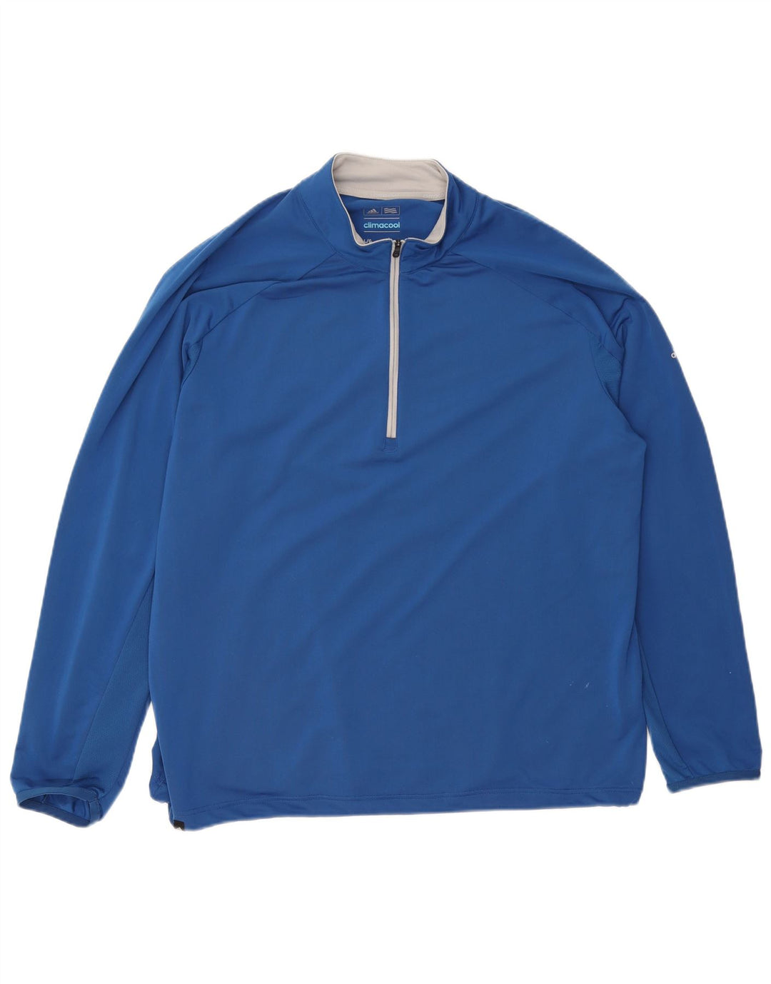 Adidas Herre Climacool Zip Neck Top Langærmet Stor Blå Polyester