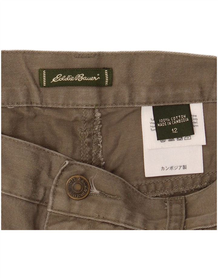 EDDIE BAUER højtaljede cropped bukser til kvinder US 12 Large W32 L24 Grøn